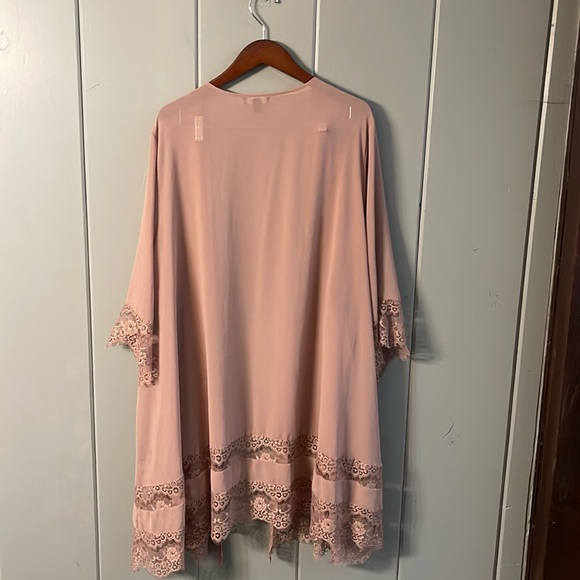 Torrid Duster Jacket Cardigan Women's Plus 5X-6X Coral Pink Relaxed Boho Flowy - Picture 2 of 6